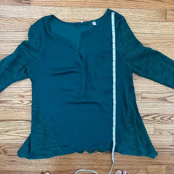 ANTHRO Maeve Emerald Green Peasant Top Crochet Lace Back Boho Blouse M - Picture 11 of 11